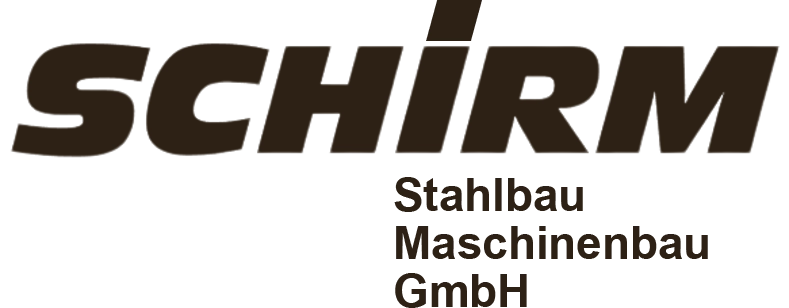 Schirm Stahlbau Maschinenbau GmbH Logo in schwarzer Schrift.