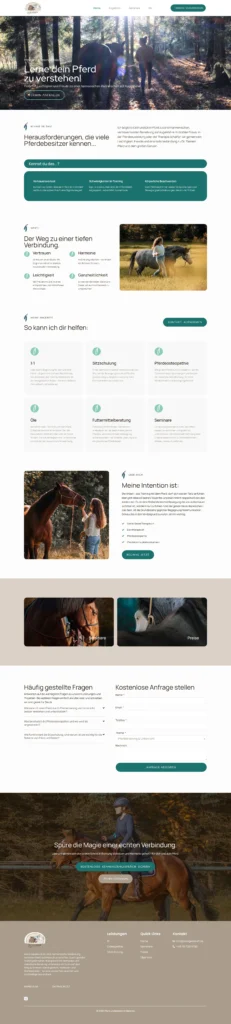 Responsive Website für Julia Gersdorf mit emotionalem Design rund um Pferdetraining, Osteopathie und harmonische Mensch-Pferd-Beziehung