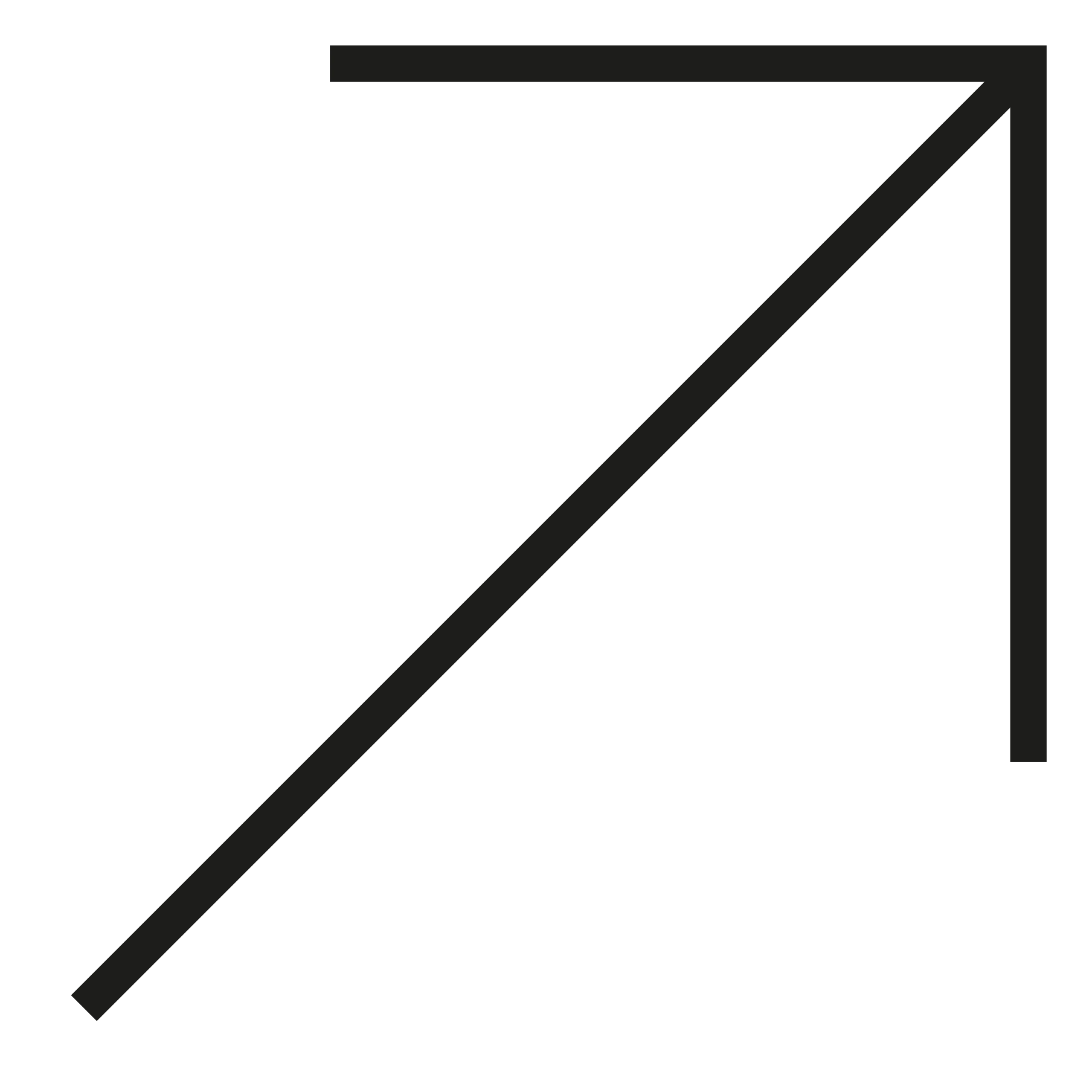 Minimalistisches schwarzes Logo mit diagonalem Pfeil nach oben rechts und rechter Winkelkante